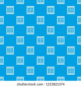 Modern window frame pattern vector seamless blue repeat for any use