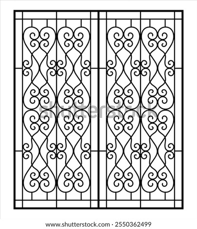 Modern window grill design vector template