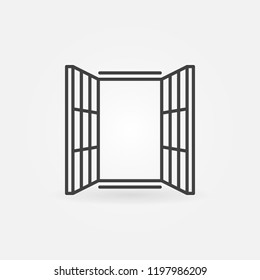 Modern window icon vector concept symbol in thin line style