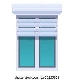 Modern window with a rolling shutter is providing shade and security