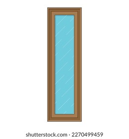 modern  windows minimalist Brown frames. With tinted transparent glass. Vector graphics