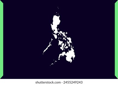 Modern Windows style design concept of map isolated on dark background of Country Philippines - vector illustration