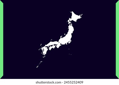 Modern Windows style design concept of map isolated on dark background of Country Japan - vector illustration