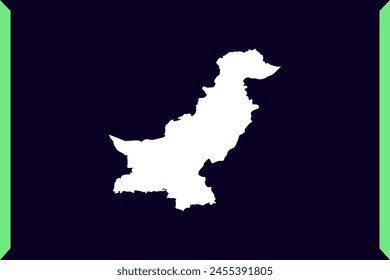 Concepto moderno del diseño del estilo de Windows del mapa aislado en el fondo oscuro de Country Pakistán - Ilustración vectorial