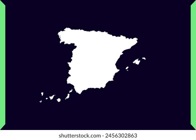 Modern Windows style design concept of map isolated on dark background of Country Spain - vector illustration