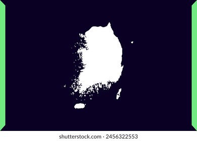 Modern Windows style design concept of map isolated on dark background of Country South Korea - vector illustration