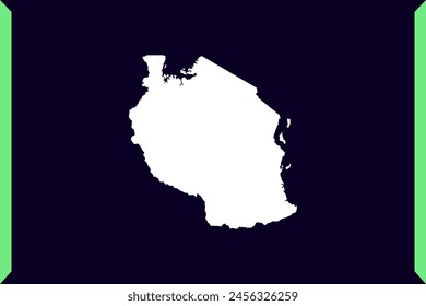 Concepto moderno del diseño del estilo de Windows del mapa aislado en el fondo oscuro de Country Tanzania - Ilustración vectorial