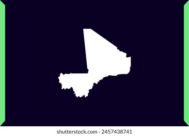 Modern Windows style design concept of map isolated on dark background of Country Mali - vector illustration