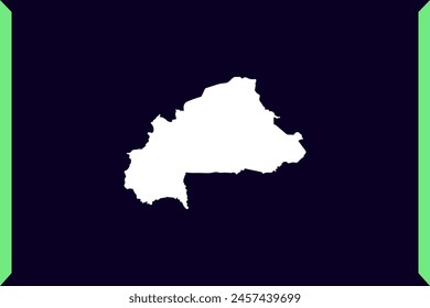 Modern Windows style design concept of map isolated on dark background of Country Burkina Faso - vector illustration