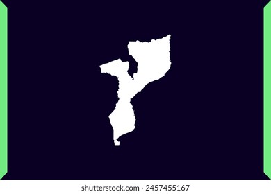 Concepto moderno del diseño del estilo de Windows del mapa aislado en el fondo oscuro de Country Mozambique - Ilustración vectorial