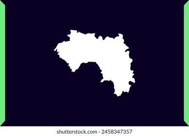 Modern Windows style design concept of map isolated on dark background of Country Guinea - vector illustration