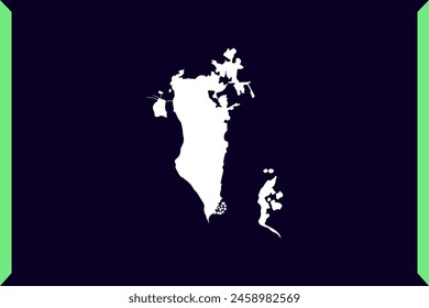 Modern Windows style design concept of map isolated on dark background of Country Bahrain - vector illustration
