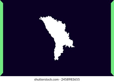 Modern Windows style design concept of map isolated on dark background of Country Moldova - vector illustration