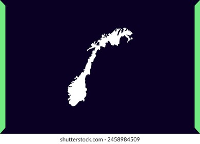 Concepto moderno del diseño del estilo de Windows del mapa aislado en el fondo oscuro de Country Noruega - Ilustración vectorial