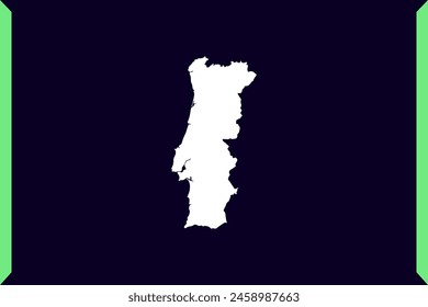 Modernes Windows-Stil Design Konzept der Karte isoliert auf dunklem Hintergrund des Countrys Portugal - Vektorillustration