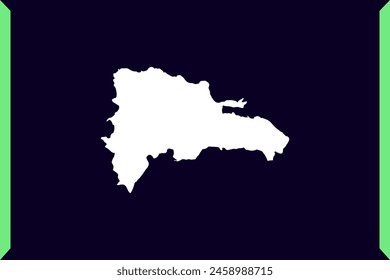 Modern Windows style design concept of map isolated on dark background of Country Dominican Republic - vector illustration