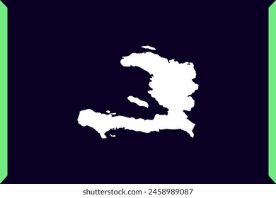 Modern Windows style design concept of map isolated on dark background of Country Haiti - vector illustration