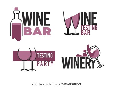 Modern Wine Bar Logo Design