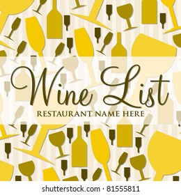 Modern wine list with a retro touch in vector format.