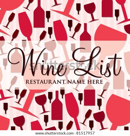 Modern wine list with a retro touch in vector format.