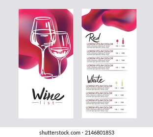 Modern Wine List Template Glass Abstract Stock Vector (Royalty Free ...