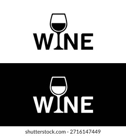 Design de logotipo de vinho moderno com vidro de vinho elegante e texto