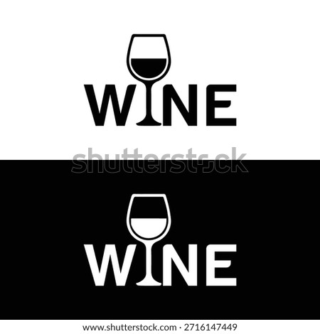 Modern wine logo design with elegant wine glass and text
