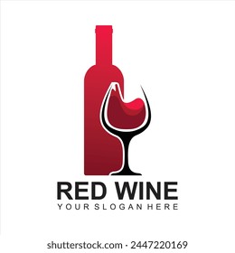 modern Wine logo design template.vector illustration of icon-vector