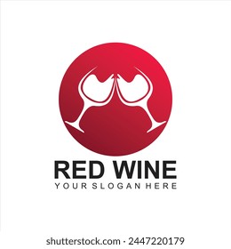 modern Wine logo design template.vector illustration of icon-vector