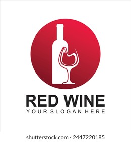Moderne Wein-Logo-Design-Vorlage.Vektorillustration der Icon-Vektorgrafik