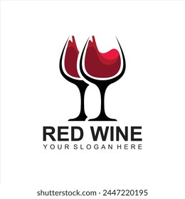 modern Wine logo design template.vector illustration of icon-vector
