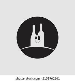 modern wine logo illustration design template