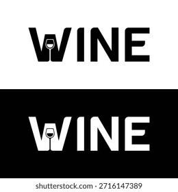Modern wine logos with elegant typography and wine glass icon