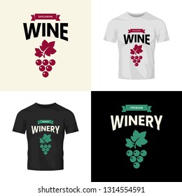 Modern wine vector isolated logo collection for tavern, restaurant, house, shop, store, club and cellar. Premium quality vinery logotype illustration set. Fashion brand badge design template bundle.