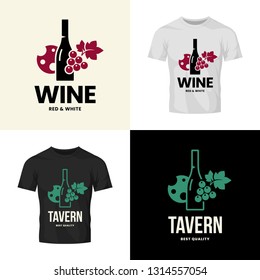 Modern wine vector isolated logo collection for tavern, restaurant, house, shop, store, club and cellar. Premium quality vinery logotype illustration set. Fashion brand badge design template bundle.