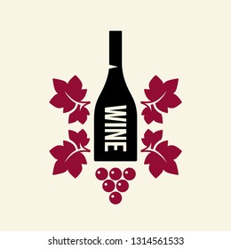 Modern wine vector logo sign for tavern, restaurant, house, shop, store, club and cellar isolated on light background. Premium quality vinery logotype illustration. Fashion brand badge design template
