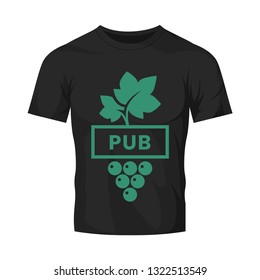 Modern wine vector logo sign for tavern, restaurant, house, shop, store, club and cellar isolated on black t-shirt mock up. Premium quality vinery logotype illustration. Fashion badge design template.