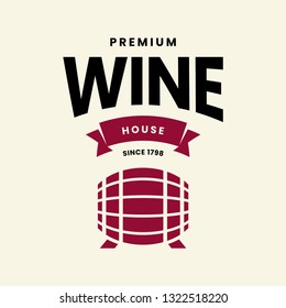 Modern wine vector logo sign for tavern, restaurant, house, shop, store, club and cellar isolated on light background. Premium quality vinery logotype illustration. Fashion brand badge design template