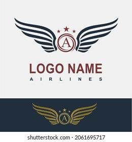 
Modern Wing Initial Letter A Logo Idea Vector Template. Sport, Force, Flight, Airlines, Plane, Finance Business Logo. Eagle Victory Freedom Symbol