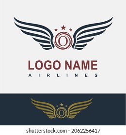 Modern Wing Initial Letter O Logo Idea Vector Template. Sport, Force, Flight, Airlines, Plane, Finance Business Logo. Eagle Victory Freedom Symbol