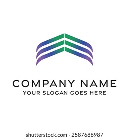 Modern wing inspired geometric logo design concept