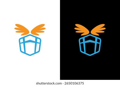 Modern Winged Container Logo Design Concept