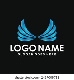Modern wings logo design template