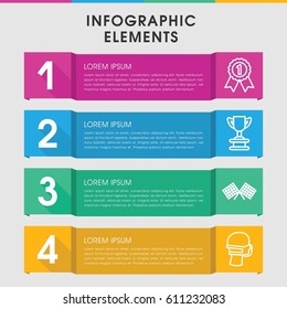Modern winner infographic template. infographic design with winner icons includes medical mask, finish flag. can be used for presentation, diagram, annual report, web design. 