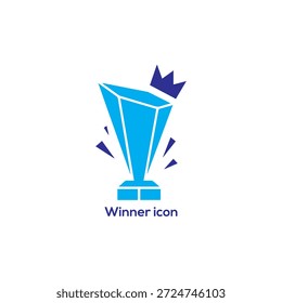 Modern Winner Trophy Icon Logo Design mit Krone, Business Success Award, Championship Victory, Bestleistung, Leadership Achievement Symbol

