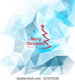 Modern winter abstract background with snowflakes