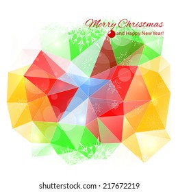 Modern winter abstract background with snowflakes
