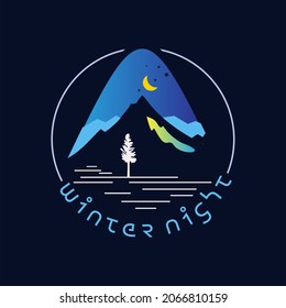 modern winter illustration graphic design template, holiday logo season element