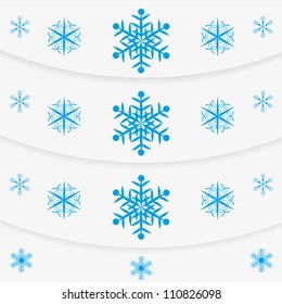 Modern winter message snowflakes set