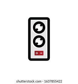 Modern wire plug logo silhouette editable EPS vector files. For electricity storage, electronic product, industry and factory, power bank or saver. Vintage hipster. Apply to web site mobile phone apps